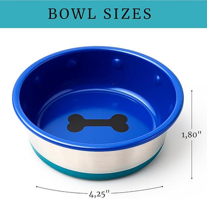Stainless Steel Bowl - No Slip, No Tip - with Silicone Rubber Foot. (16)