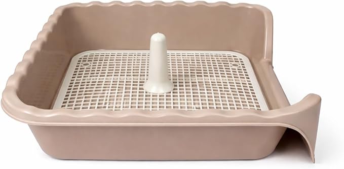 Indoor/Outdoor Training Dog Potty Tray for Small and Medium Puppies Litter Boxes in (Beige)