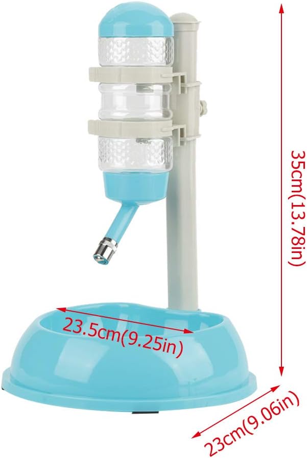 EVTSCAN Dog Food Dispenser, Adjustable Dog Bowl Food Dispenser Drinking Bowl Feeder for Pets Cats Dogs(Blue)