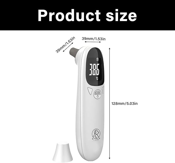 Pet Ear Thermometer for Dogs, Cats, and Livestock, Digital Ear Thermometers, Rechargeable, 1 Second Measurement, Noncontact, Veterinary Supplies