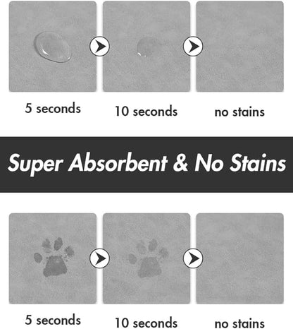 Absorbent Dog Food Mat-Dog Mat for Food and Water Bowl, Quick Dry Pet Food Mat, No Stains Cat Feeding mat, Pet Accessories Pet Supplies-Cat Water Bowl Mat for Messy Drinkers