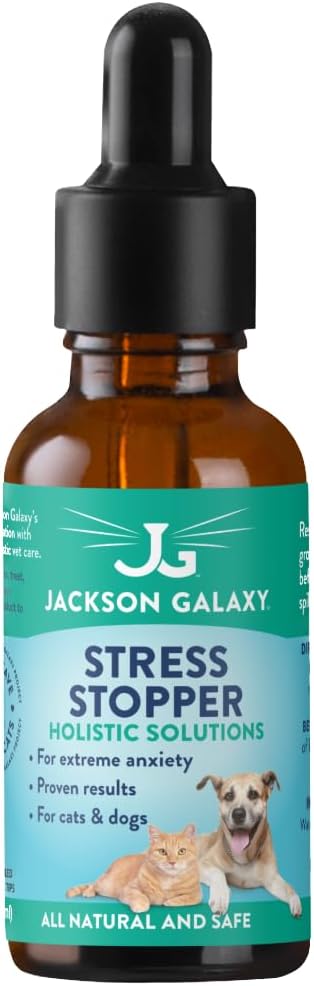 Jackson Galaxy: Stress Stopper (2 oz.) - Pet Solution - Promotes Sense of Safety During Short-Term Stress - Can Keep Pet Calm and Grounded - All-Natural Formula - Reiki Energy