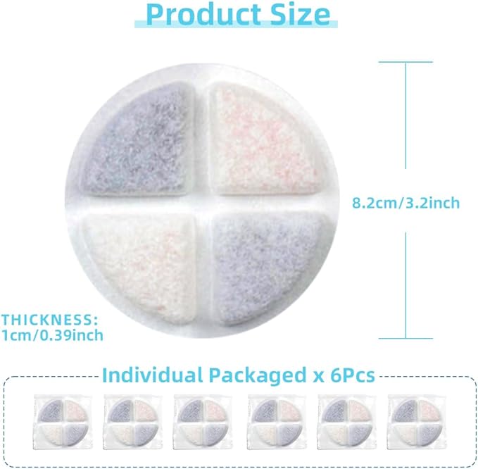 Marchul 6-Pack Dog Water Dispenser Replacement Filters, Pet Water Filter Replacement for 3.8L/5.7L/7.2L/8.6L, Triple Filtration Cat Water Dispenser Filter, Water Feeder Filter for Cats and Dogs