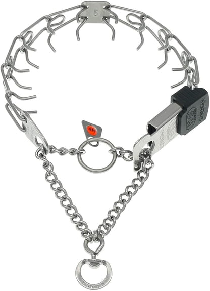 Herm Sprenger Prong Collar with Quick Release ClicLock Buckle for Small Medium Dogs Stainless Steel No Pull Collar | Pinch Collar for Dog Training Made in Germany (16in x 2.25mm)