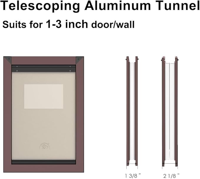 Rescumascer XL Dog Door for Door, Aluminum Extra Large Dog Door with Two Sliding Lock Panels, Large Pet Door for Dogs up to 220lbs