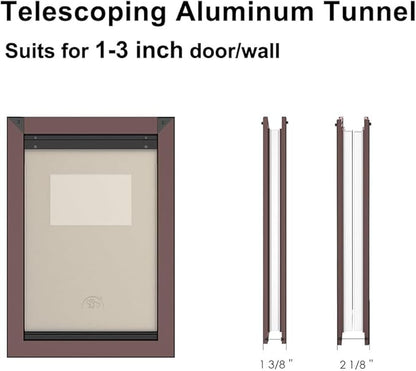 Rescumascer XL Dog Door for Door, Aluminum Extra Large Dog Door with Two Sliding Lock Panels, Large Pet Door for Dogs up to 220lbs