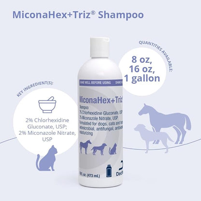 MiconaHex+Triz Shampoo for Dogs, Cats and Horses, 16 oz, Unscented