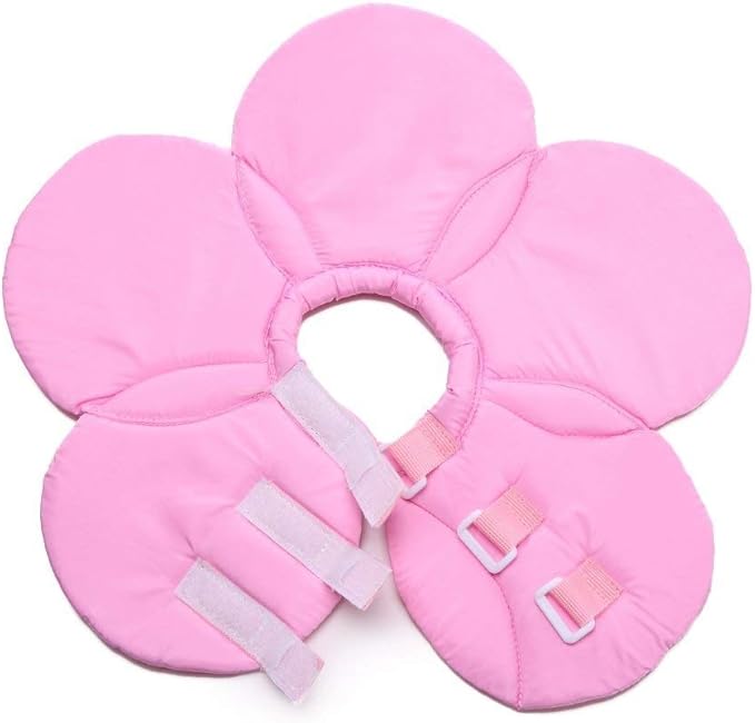 Dogs Cats Medical Grooming Pet E-Collar Recovery Remedy Protective Dog Lick Caught Soft Sponge Adjustable Postoperative Kit for Small and Medium Dog (Pink, S (neck's Girth 8.6" to 9.4"))