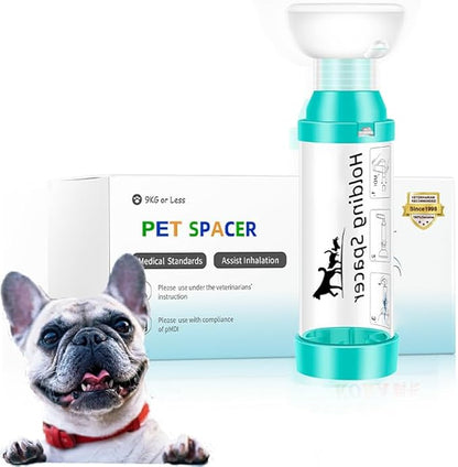 Pet Inhaler Spacer with Round Silicone Mask – Canine Aerosol Chamber for Dogs with a Respiratory Condition, Helps Medication Delivery, Includes 1 Mask Sizes