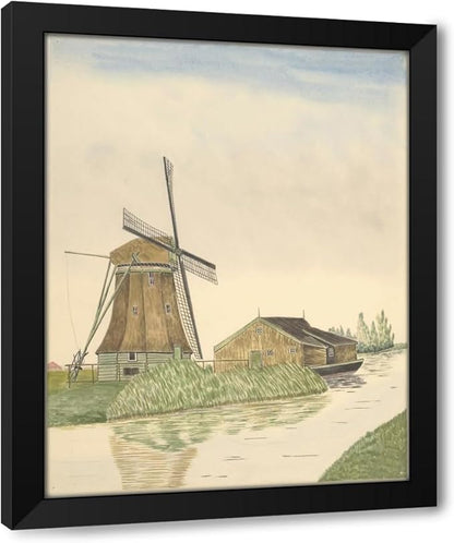 ArtDirect Meelmolen De Koker of Zwarte-Hengst aan Oosteinde 14, Wormer Custom Framed Art Print Giclee Print or Canvas Options with Various Sizes and Customization by Johannes Nicolaas Eijman