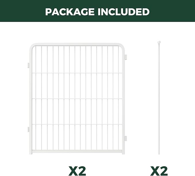 FXW AuraSpace Pro Acrylic & Wire Mesh Indoor Dog Playpen, 32" Height 2 Metal Panels Metal Dog Pen for Small and Medium Dogs, White│Patented