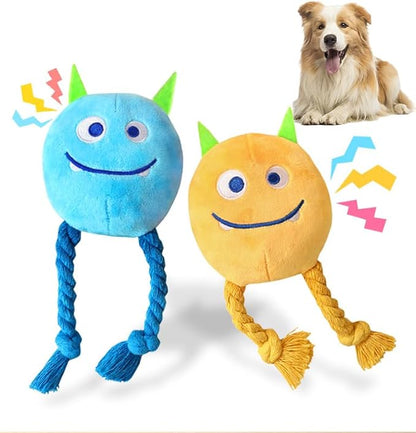 lilfrd Dog Toys for Small Dogs - 2 Pack Squeaky Rope Plush Dog Toys for Small and Medium Breed, Puppy Toys to Keep Them Busy