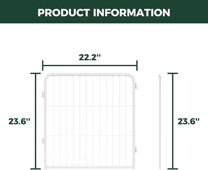 FXW AuraSpace Pro Acrylic & Wire Mesh Indoor Dog Playpen, 24" Height 2 Metal Panels Metal Dog Pen for Puppies & Small Dogs, White│Patented