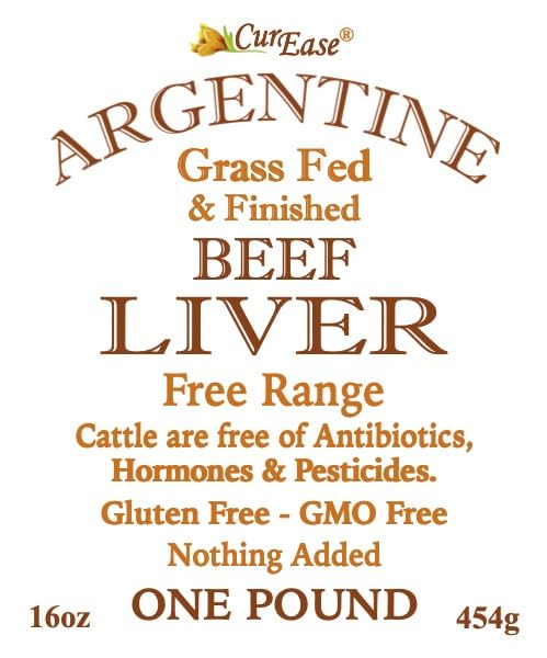 CurEase Argentine Grass Feed Beef Liver Powder Undefatted Desiccated (dried) Pesticide and Hormone Free 1lb One Pound (453grams) 908 Servings