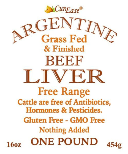 CurEase Argentine Grass Feed Beef Liver Powder Undefatted Desiccated (dried) Pesticide and Hormone Free 1lb One Pound (453grams) 908 Servings