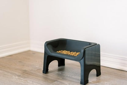 Fluff Trough Elevated Dog Bowl for Food Minimize Neck Strain | 5inch Tall Cat & Dog Feeding Stand | Vet Approved Non-Toxic Silicone Feeder Bowl | Raised Bowl for Medium & Small Dog/Pet with Flat Face