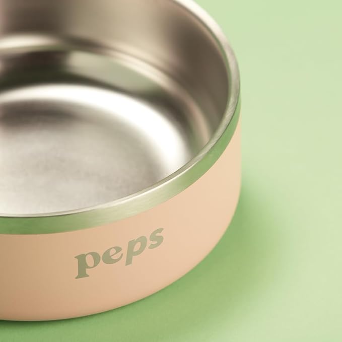 Peps Pet Food Bowl - Non-Slip & Dishwasher Safe | Stylish Blush Design for Pets