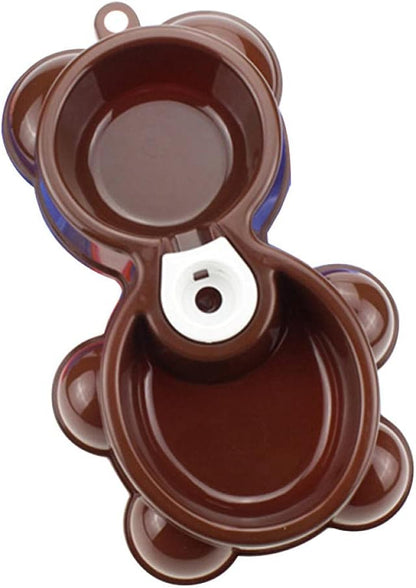Pet Bowls Double Pet Bowls Dog Food Water Feeder Plastic Pet Drinking Dish Feeder Cat Puppy Feeding Supplies Small Dog Accessories Coffee