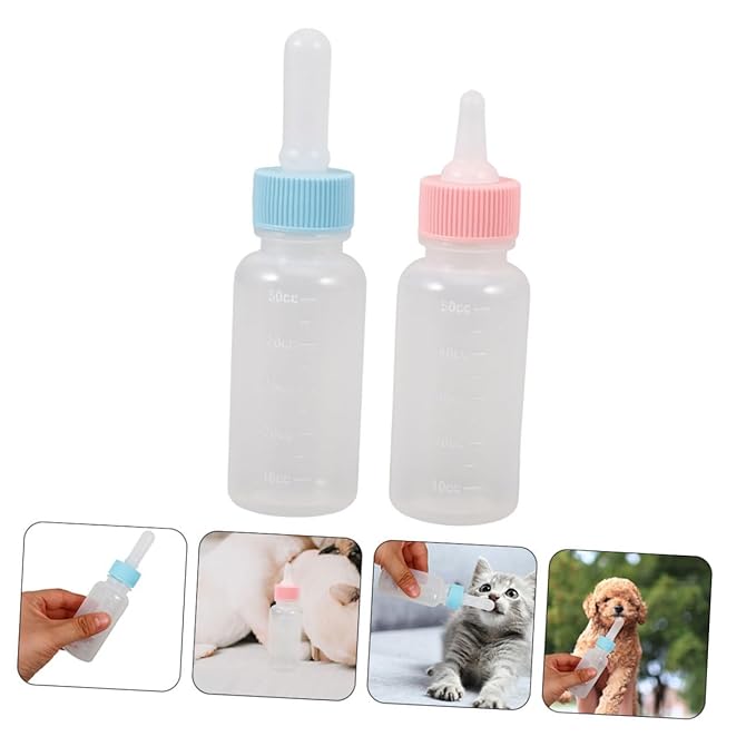 balacoo 2pcs Puppy Kitten Goat Feeder Bottle Nursing Bottle for Puppies Kitten Feeder Small Animal Milk Capacity