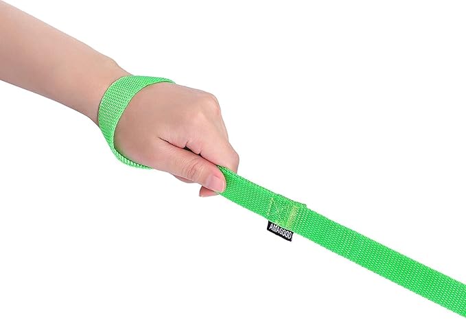 AMAGOOD 6 FT Puppy/Dog Leash, Strong and Durable Traditional Style Leash with Easy to Use Collar Hook, Great for Small, Medium and Large Dogs (3/4 in x 6 ft, Black and Green (2-Pack))