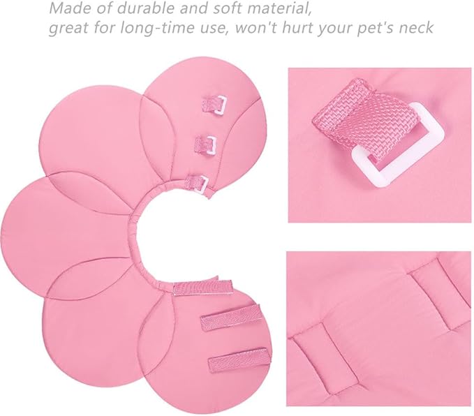 POPETPOP Adjustable Flower Dog Collar Soft Recovery Neck Cover for Medium Pets Lightweight Protective Cone Alternative to Prevent Scratching and Licking After Surgery