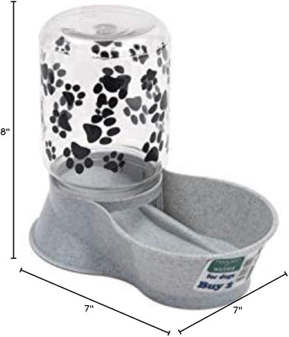 Lixit Reversable Water or Dry Food Feeders for Cats and Dogs (Small, Granite)