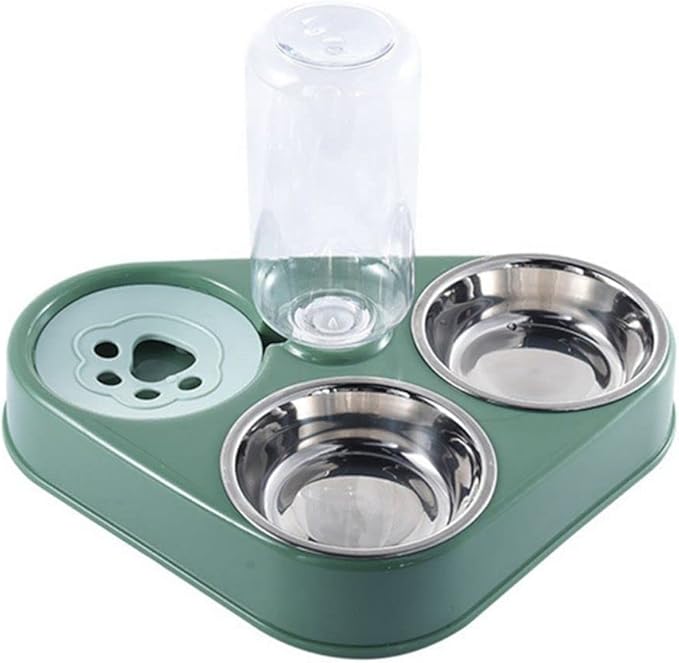Pet Dog Feeder Automatic PP Cat Bowls Dog Cage Accessory Food Water Pet Feeding Feeder Water Dispenser Dog Supplies(Green)