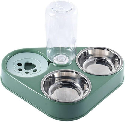 Pet Dog Feeder Automatic PP Cat Bowls Dog Cage Accessory Food Water Pet Feeding Feeder Water Dispenser Dog Supplies(Green)