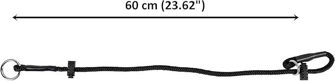 Dingo Gear Dog Choke Collar Hand Sewn Strong Polypropylene Braided Cord Two Limiters Waterproof Choker for K9 Training IGP Agitation Bite Work Obedience XL - Black (S04050)