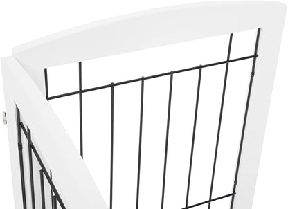 Dog Gate - 4 Panel Foldable Pet Gate Indoor for Doorways, House, Stairs, Freestanding Gate for Dogs - 80x24 -Inch Puppy Safety Fence by PAWLAND, White