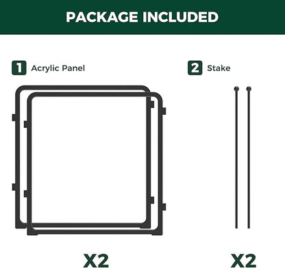 FXW AuraSpace Pro Acrylic & Wire Mesh Indoor Dog Playpen, 24" Height 2 Acrylic Panels Metal Dog Pen for Puppies & Small Dogs, Black│Patented