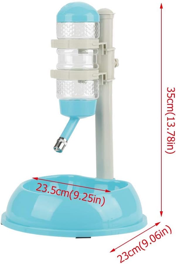 Adjustable Pets Dog Bowl Feeder Water Dispenser Drinking Bottle Food Container Bowl Bottle Standing Dispenser Dogs Green(Blue)