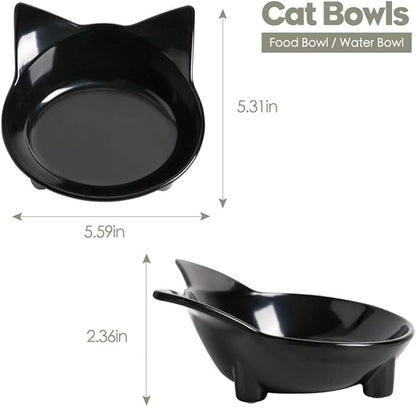 Skrtuan Dog Food Bowl & Cat Bowl – Non-Slip, Wide, Shallow Pet Dish for Whisker Fatigue Relief, Safe Food-Grade for Puppies & Rabbits