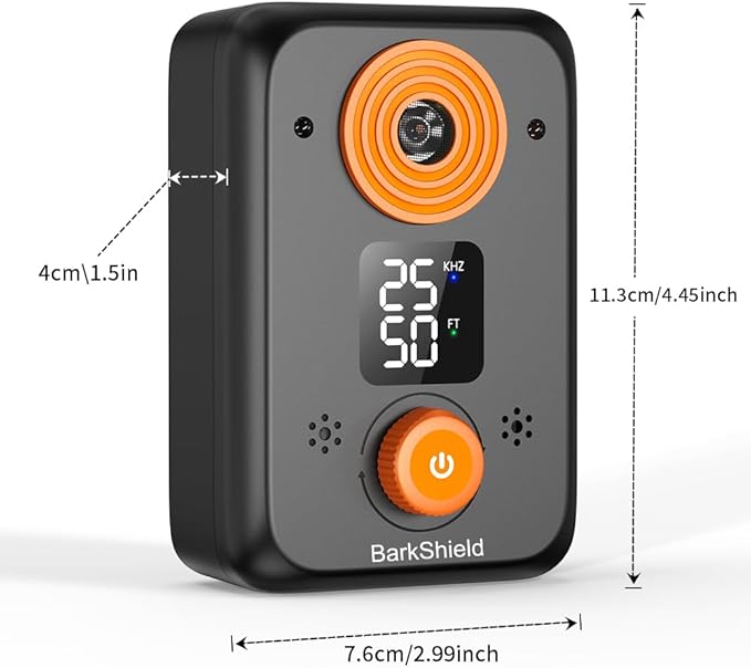 Anti Barking Device for Dogs – Ultrasonic Dog Bark Deterrent with 3 Modes, 50FT Effective Range, Rechargeable, Indoor Outdoor Anti Barking Device, Humane and Easy to Use