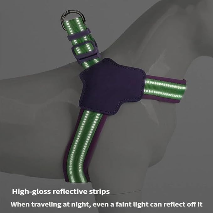 Reflective Dog Harness and Leash Set Designed for Collie, Anti-Pull Adjustable Pet Harness and Leash Yellow XL