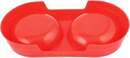 Ruilogod Plastic Dog Doggy Dual Feeder Food Water Feeding Tools Pet Bowl Dish Red (id: 6ff 9a7 6c3 3b2 0be