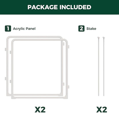 FXW AuraSpace Pro Acrylic Indoor Dog Playpen, Heavy-Duty with Metal Frame, 24" Height 2 Panels for Puppies & Small Dogs, White│Patented