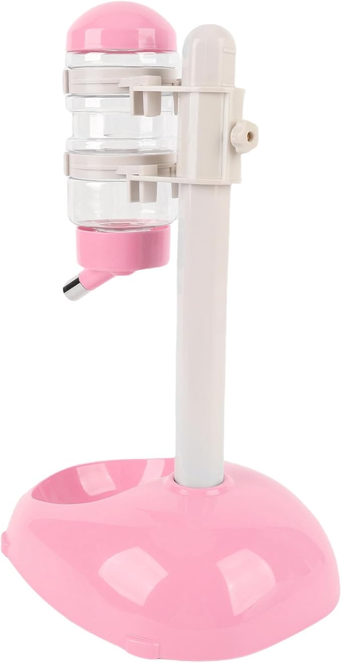 Pssopp Dog Standing Water Dispenser Feeder, Automatic Feeders Capacity Pet Standing Water Dispenser Feeder for Playful Pets Dog, 500ml Automatic Pet (Pink)
