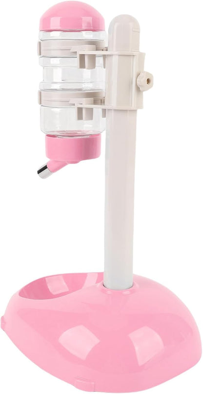 Pssopp Dog Standing Water Dispenser Feeder, Automatic Feeders Capacity Pet Standing Water Dispenser Feeder for Playful Pets Dog, 500ml Automatic Pet (Pink)