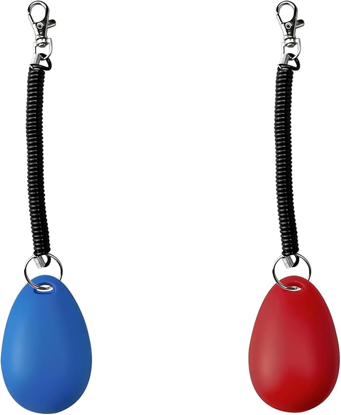 Dog Clicker for Training with Wrist Strap, Training Clicker for Puppy, Cat, Potty, Bird, Horse, Pet, Dog Clicker Trainer Training Tools, Behavior Aids, 2 Pack Black and White