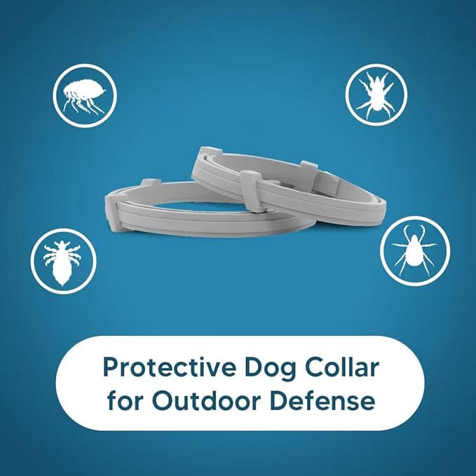 NJKPUYT Flea Collar for Dogs, Tick and Flea Collar for Dogs, Dog Tick Collar, Dog Flea Collars, Tick Collar for Dogs, Flea Collar for Large Dogs, Lasts Up to 8 Months, Family Friendly – 2 Pack
