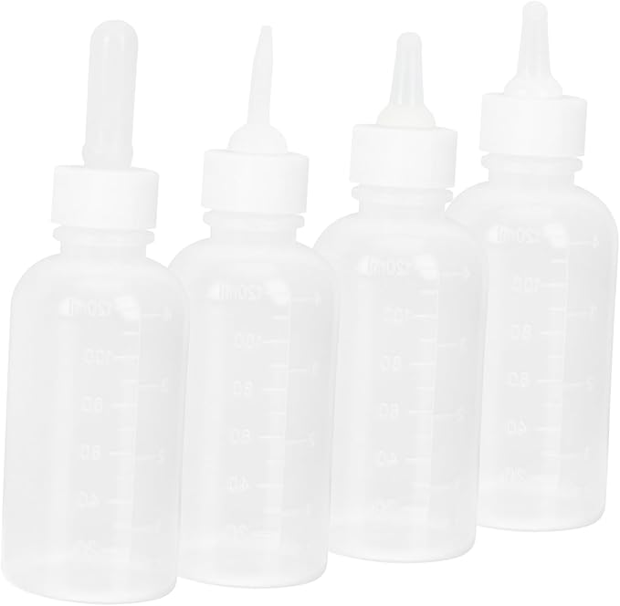 4pcs Small Cat Milk Bottles Nipples Pet Nursing Bottles for Kitten Puppies