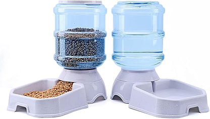 TENINYU Premium Quality Self-Dispensing Gravity 1 Gallon Large Capacity Pet Feeder and Water Dispenser for Cat