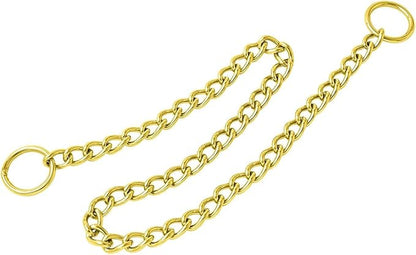 Gold Choker Collar for Medium Dogs, Metal Slip Dog Chain Collars, Heavy Duty Training Martingale Dog Collars for XXS XS Small Medium Large Breed Pets, Small