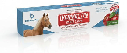 Ivermectin Horse Paste 1.87% Dewormer – Apple Flavored Anthelmintic, Broad-Spectrum Parasite Control for Horses (6-Pack)