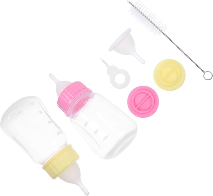 Happyyami 2pcs Cat Milk Bottle Kitten Feeding Bottles No Odor Kitten Supplies for Newborns