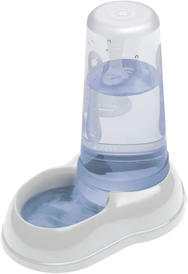 Ferplast Food or Water Dispenser for Dogs and Cats AZIMUT 600 Pet Dispenser Dry Food Feeder Water Feeder 0,6 Liter, Non-Slip Bottom, 12,5 x 19 x h 19,5 cm White