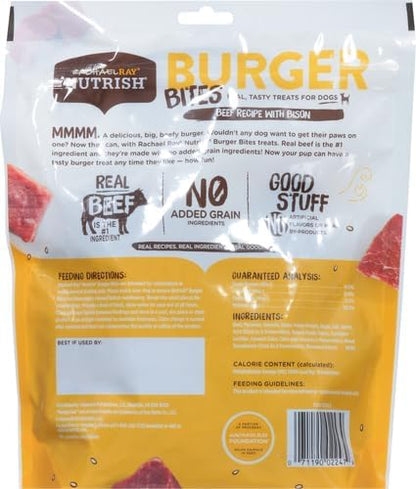 Nutrish Burger Bites Beef Recipe with Bison Premium Dog Treats, 12 oz. Pouch (Rachael Ray) (Pack of 2)