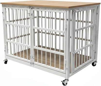 Boldbone 42 inch Dog Crate Furniture, Heavy Duty Dog Kennel Indoor for Large Dogs, Escape-Proof and Chew-Proof Wooden Dog Cage for high Anxiety Dog, Decorate House as TV Stand, End Table