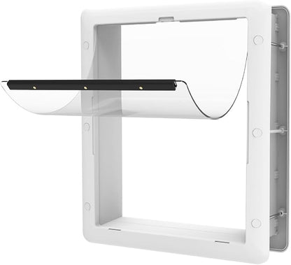 Hakuna Pets Essential Pet Door for Screens, Doors and Walls up to 2.17" Thick, for Dogs and Cats up to 42 lbs, Medium, White